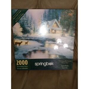 Springbok‎ ~ Thomas Kinkade "Deer Creek Cottage" 2000 Piece Puzzle *NEW/SEALED*